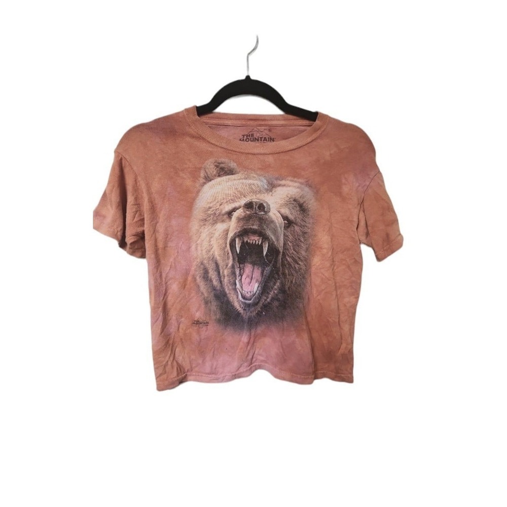 The Mountain Grizzly Bear Graphic TShirt Brown Tie Dye Cropped Roaring Bear 2013